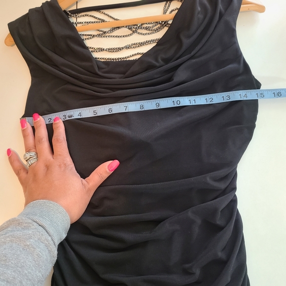 By&By Ruched Cocktail Mini Black Dress - Picture 4 of 5